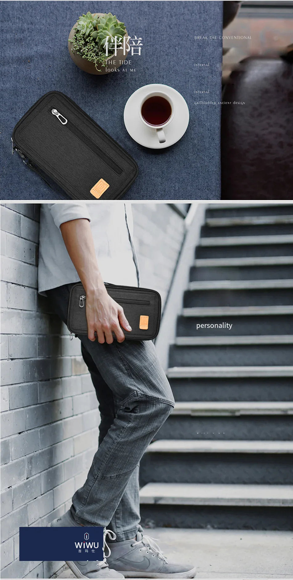 Wiwu Pioneer Passport Pouch - Black - Tashqila Wiwu Pioneer Passport Pouch - Black - Tashqila